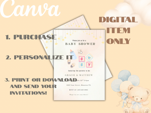 Digital Baby Shower Invitation