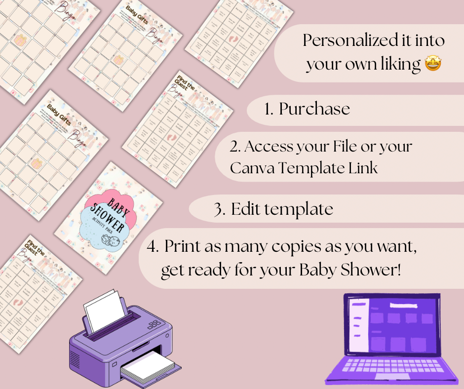 20+ Baby Shower Activity Bundle | Printable | Editable | Instant Download