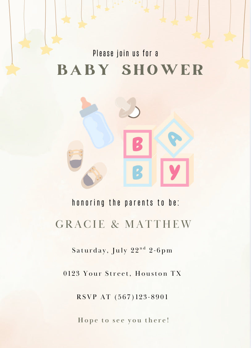 Digital Baby Shower Invitation